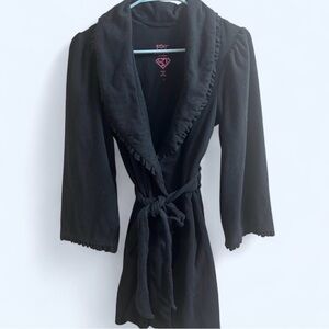 Betsey Johnson Black Ruffled Robe